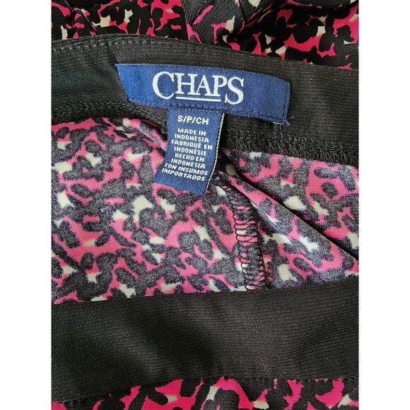 Chaps Sleeveless Animal Print Midi Dress Pink & Black Women’s Size Small - Picture 6 of 9